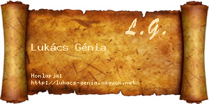 Lukács Génia névjegykártya