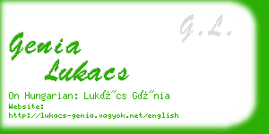 genia lukacs business card